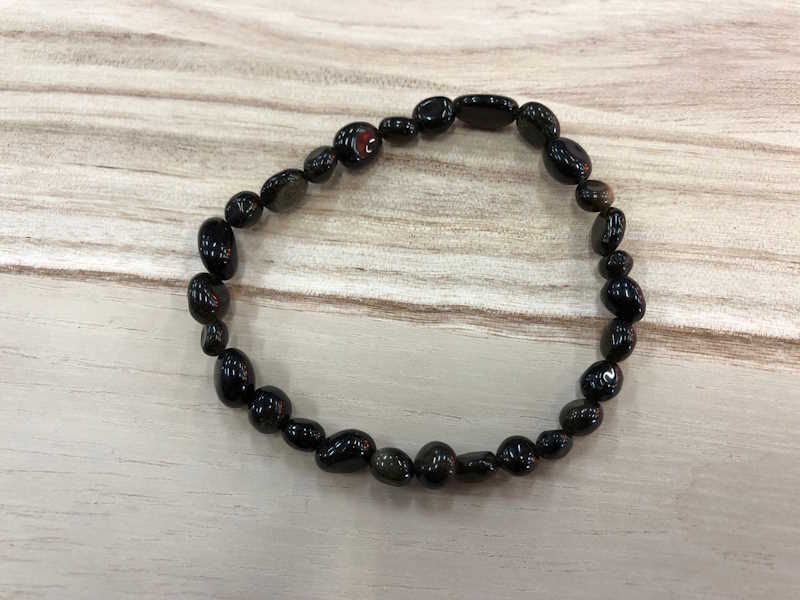 Pulsera Obsidiana dorada forma